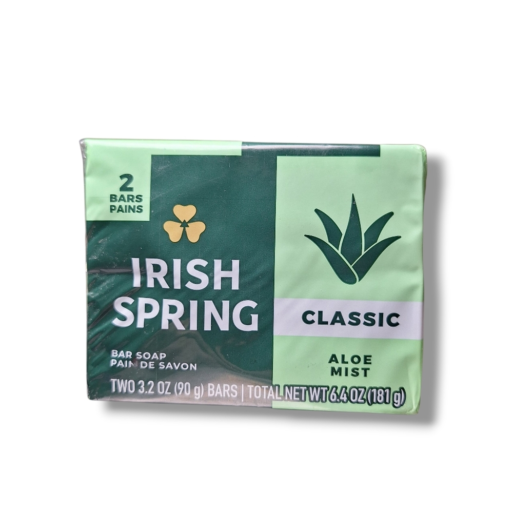 Irish Spring Classic Aloe Mist Bar Soap 2pk 3.2oz Bars
